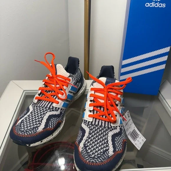 adidas Ultraboost DNA Athletic Shoes - Navy, White, and Orange - Picture 3 of 5